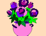 Disegno Vaso di fiori pitturato su TWINS