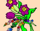 Disegno Mazzo di fiori pitturato su serena