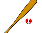 Disegno Mazza da baseball e Pallina  pitturato su grillo