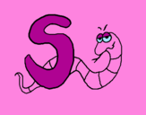 Disegno Serpente pitturato su simona