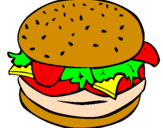 Disegno Hamburger completo  pitturato su ah<dnhrtyhgvz vbvvcxggyrd