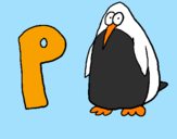 Disegno Pinguino pitturato su dinisauro 1