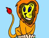 Disegno Leone pitturato su leone simba