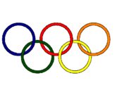 Disegno Anelli dei giochi olimpici  pitturato su morte 