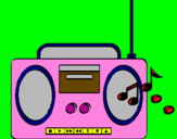 Disegno Radio cassette 2 pitturato su ALICE
