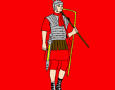 Disegno Soldato romano  pitturato su achille