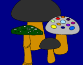 Disegno Funghi pitturato su ADRIANO