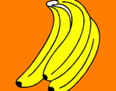 Disegno Banane  pitturato su martina