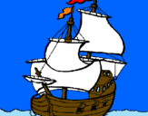 Disegno Barca  pitturato su lucamario