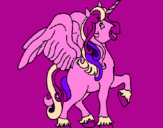 Disegno Unicorno con le ali  pitturato su SOFIA