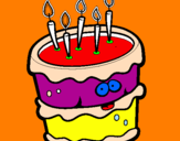 Disegno Torta di compleanno 2 pitturato su Melissa DM