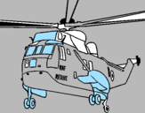 Disegno Elicottero di salvataggio  pitturato su DAVIDE