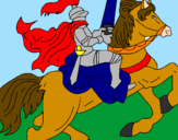 Disegno Cavaliere a cavallo pitturato su angelo