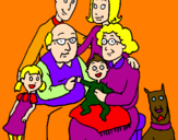 Disegno Famiglia pitturato su leonardo