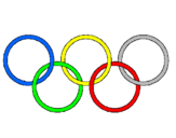 Disegno Anelli dei giochi olimpici  pitturato su letizia