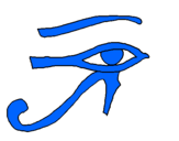 Disegno Occhio di Horus  pitturato su giada colatei 