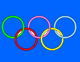 Disegno Anelli dei giochi olimpici  pitturato su agata