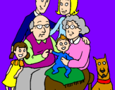 Disegno Famiglia pitturato su MARY