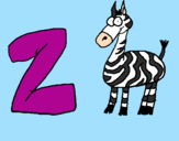 Disegno Zebra  pitturato su sara