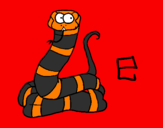 Disegno Serpente  pitturato su flavio