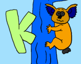 Disegno Koala  pitturato su angelica