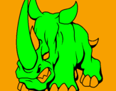 Disegno Rinoceronte II pitturato su LUCA