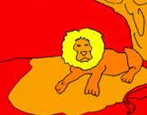 Disegno Il re leone pitturato su angelo