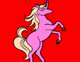 Disegno Unicorno pitturato su sara