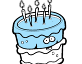 Disegno Torta di compleanno 2 pitturato su maria  chiara