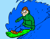 Disegno Discesa in snowboard  pitturato su TUVUTEDERETEUFDIOIMOFE