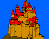 Disegno Castello medievale  pitturato su nico