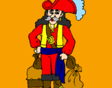 Disegno Pirata con il bottino  pitturato su MATTEO