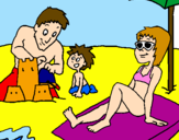 Disegno Vacanza in famiglia pitturato su jennifer