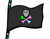 Disegno Bandiera dei pirati pitturato su tommaso