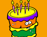 Disegno Torta di compleanno 2 pitturato su torta per lola