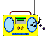 Disegno Radio cassette 2 pitturato su giuseppe 3 anni