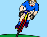 Disegno Ciclista con il berretto  pitturato su giada