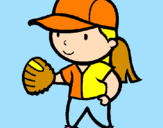 Disegno Giocatrice di baseball  pitturato su NIKY CAMPIONESSA.