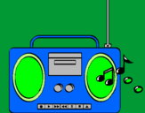 Disegno Radio cassette 2 pitturato su noemi