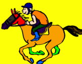Disegno Corsa di cavalli  pitturato su TOOMMASO C.