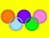 Disegno Anelli dei giochi olimpici  pitturato su LEDA