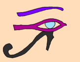 Disegno Occhio di Horus  pitturato su SOFIA   BELLINI