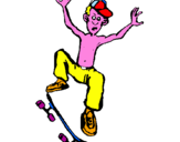 Disegno Skateboard pitturato su alessia