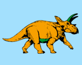 Disegno Triceratops pitturato su samuele