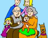 Disegno Famiglia pitturato su chiara