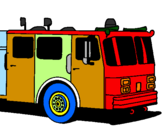 Disegno Camion dei pompieri pitturato su gabriel