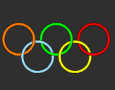Disegno Anelli dei giochi olimpici  pitturato su Frank