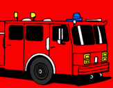 Disegno Camion dei pompieri pitturato su michele  russo