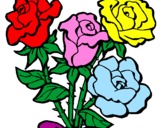Disegno Mazzo di rose  pitturato su TIGRE