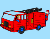 Disegno Pompieri sul camion  pitturato su GABRIELET,
